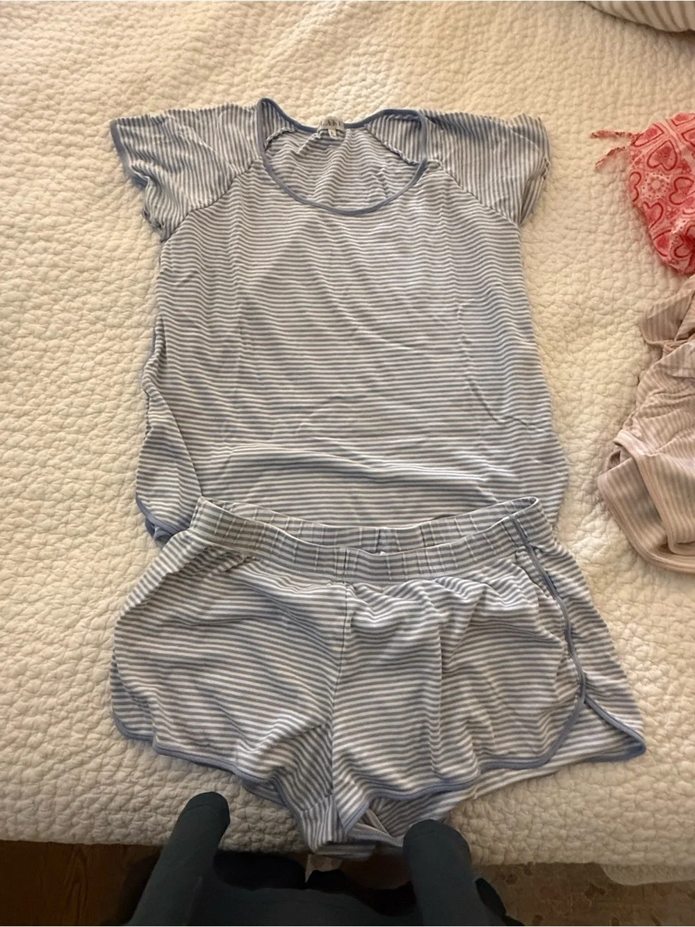 LAKE Short Sleeve Pajama Set - Light Blue